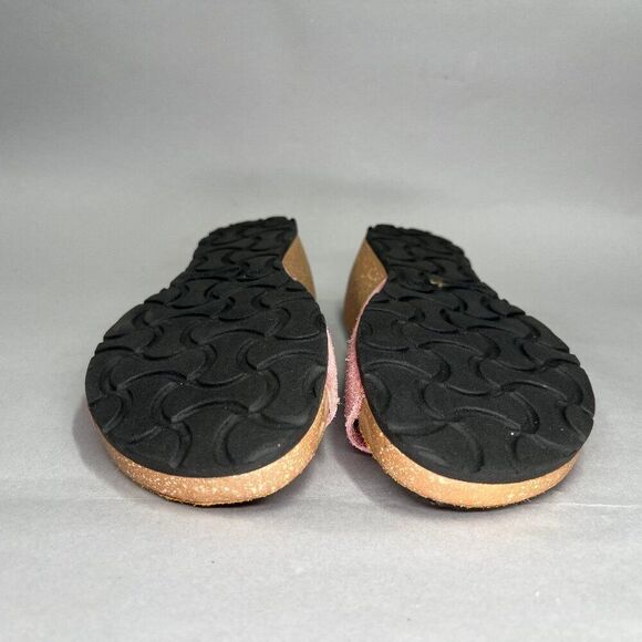 Marina Luna Sandals Women's Size 6.5 Pink Suede Floral Cork Slide Flip Flops - Picture 10 of 12